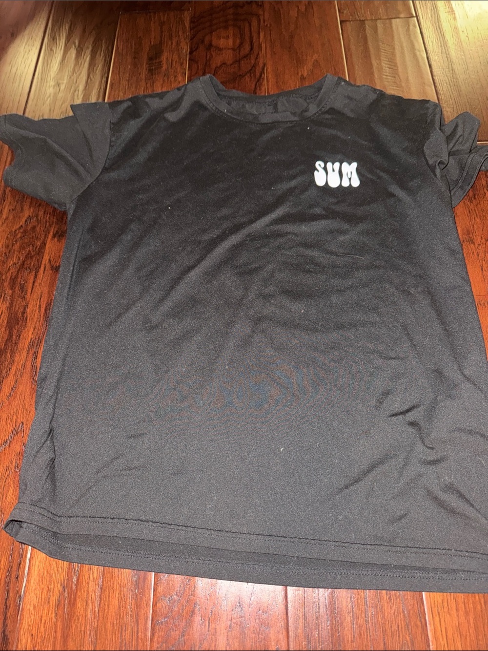 SHEIN Black Short Sleeve Kids Tee with White 'SUM' Graphic
